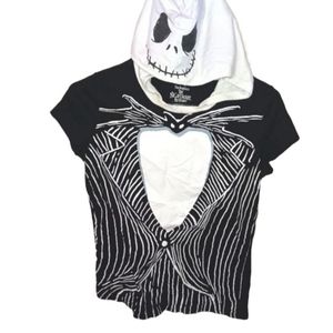 Disney Jack Skellington Hoodie T-shirt, Nightmare Before Christmas | EUC